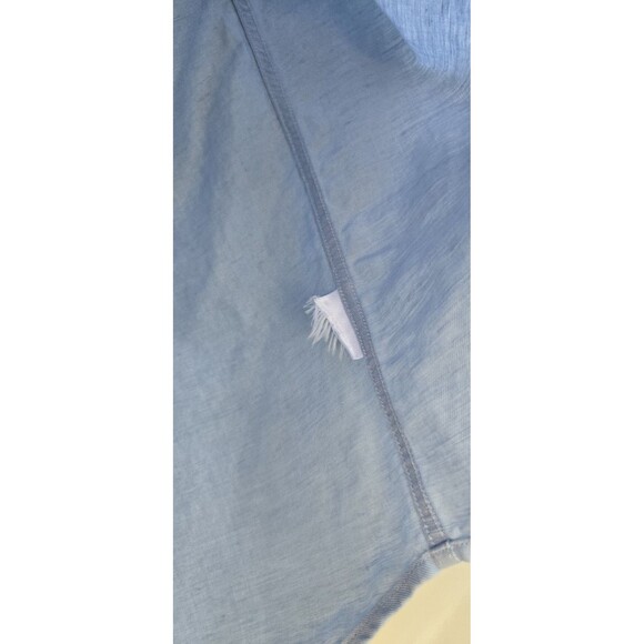Untuckit Shirt Solid Short Sleeve Button Up Linen Blend - Picture 6 of 6